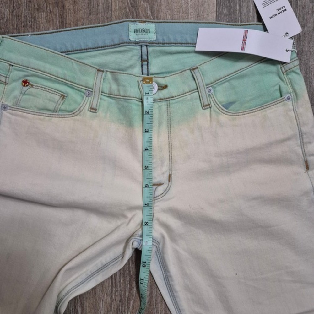 Hudson Jeans Crop Krista Super Skinny Mint Ombre Wash Size 30 - Picture 13 of 13